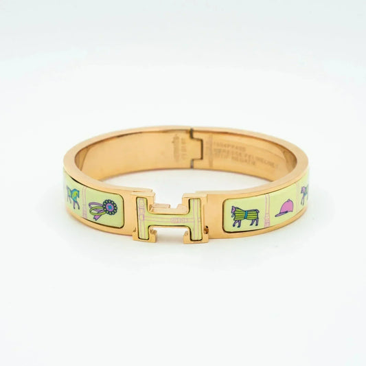 [Love Lucky]H PINK GOLD BRACELET CREAM CERAMIC