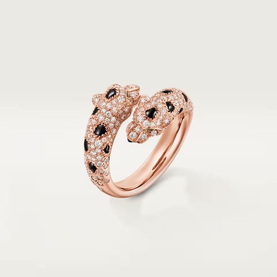[Love Lucky]PANTHERE DOUBLE HEADED FULL DIAMOND  RING