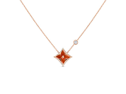[Love Lucky] COLLANA STELLA ORO ROSA 1 DIAMANTE