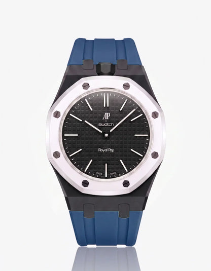 Cinturino e cassa in silicone Royal Pop Ocho nero (personalizza i colori)