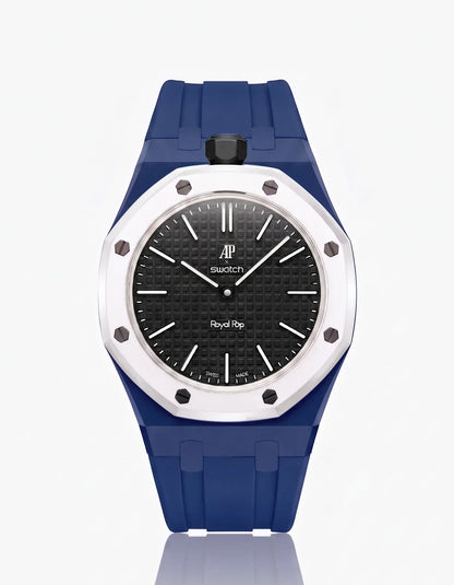 Cinturino e cassa in silicone Royal Pop Ocho nero (personalizza i colori)
