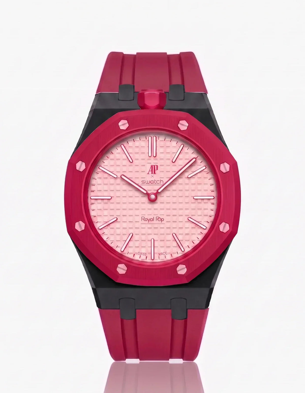 Cinturino in silicone & Cassa Royal Pop Otto Rosso (Colori personalizzabili)