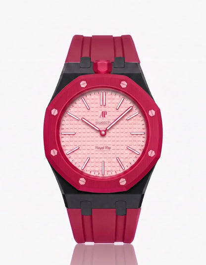 Cinturino in silicone & Cassa Royal Pop Otto Rosso (Colori personalizzabili)