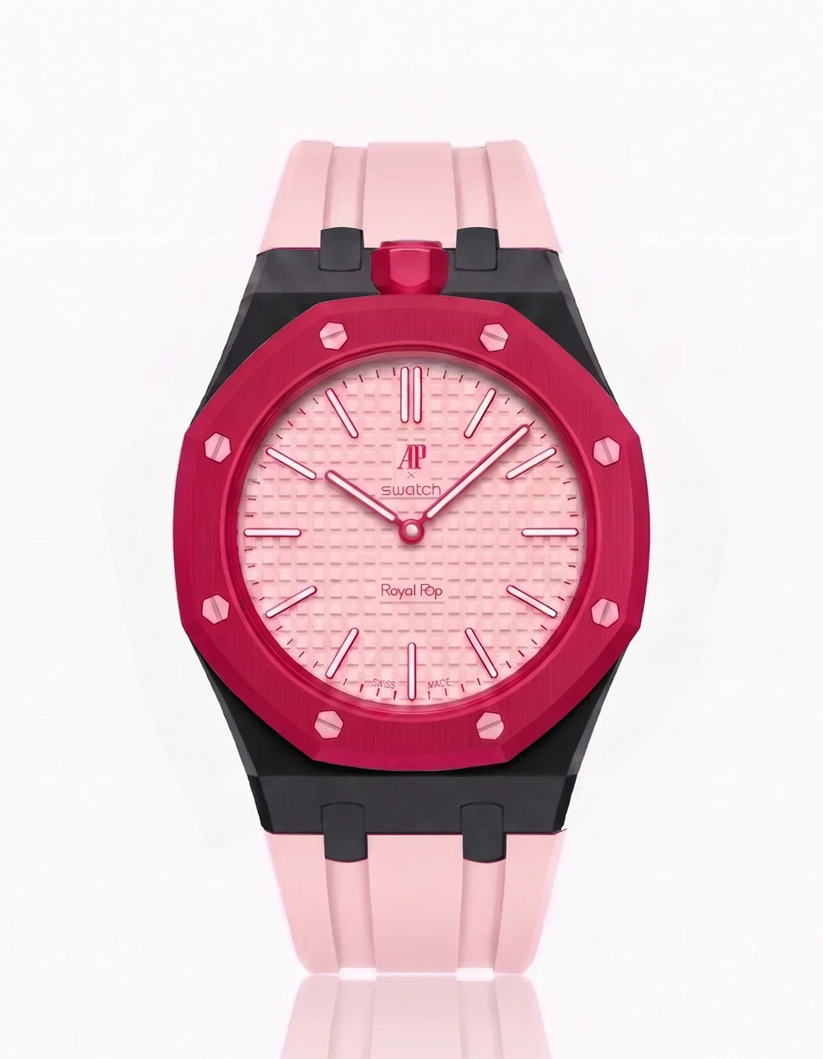 Cinturino in silicone & Cassa Royal Pop Otto Rosso (Colori personalizzabili)