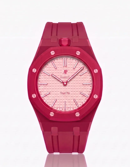 Cinturino in silicone & Cassa Royal Pop Otto Rosso (Colori personalizzabili)