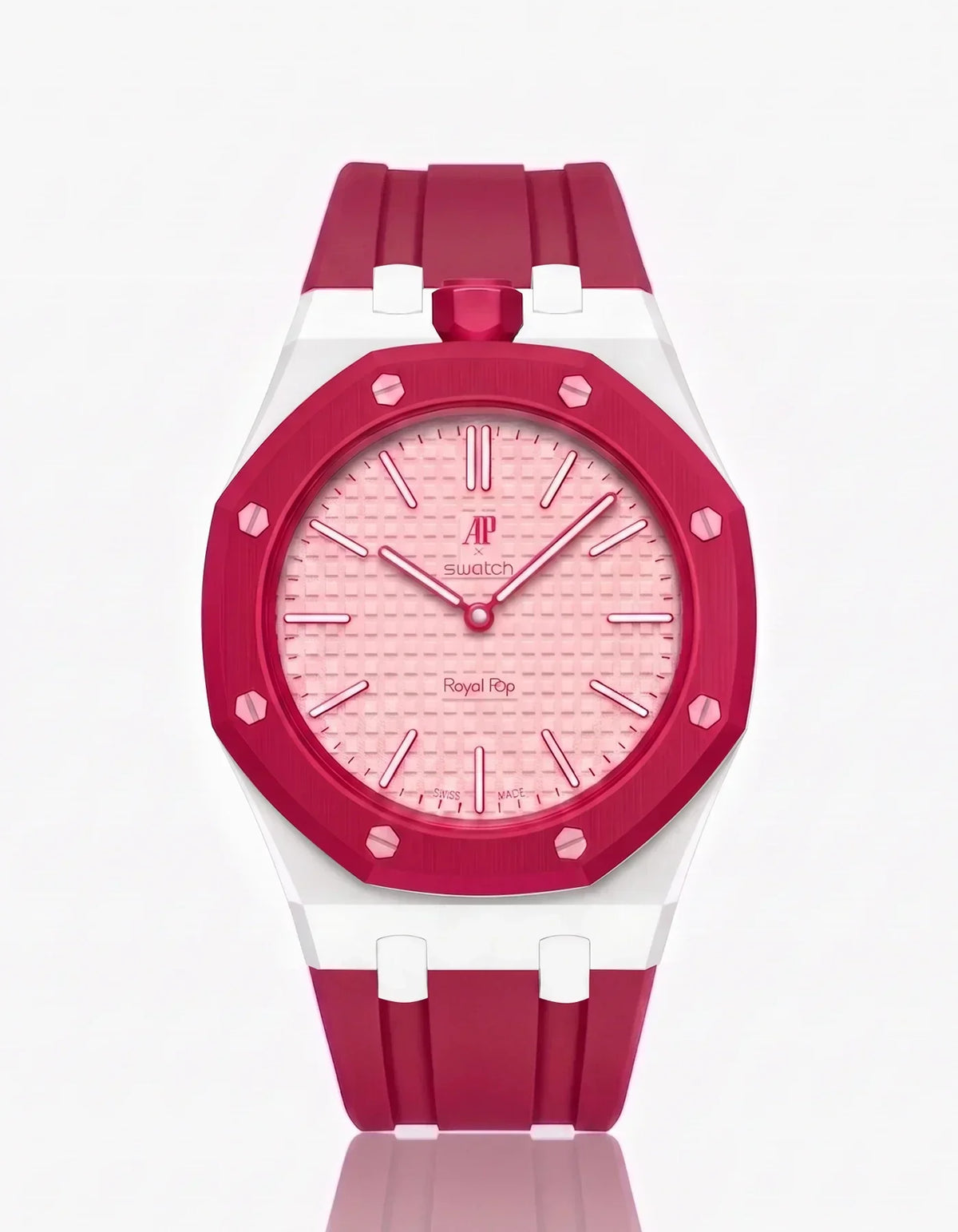 Cinturino in silicone & Cassa Royal Pop Otto Rosso (Colori personalizzabili)