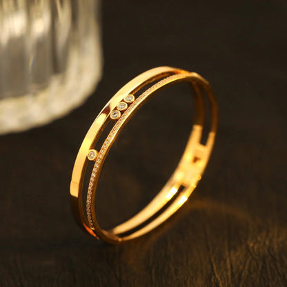 [Love Lucky]Move Romane Diamond Bangle Bracelet