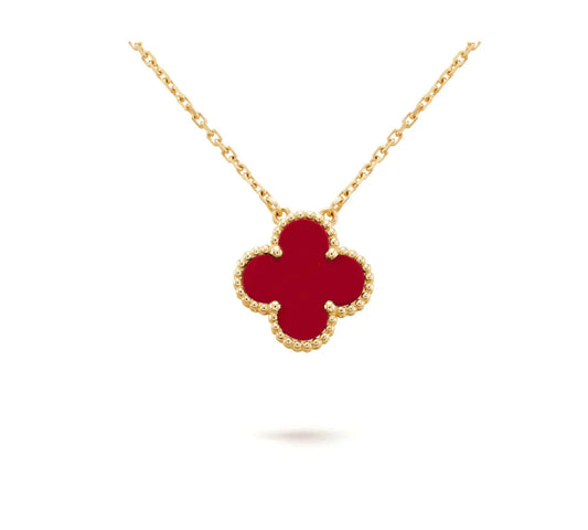 [Love Lucky]COLLAR FLOR INDIVIDUAL DE CORNALINA DE 15 MM