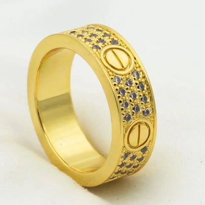 [Love Lucky] Liebesring 5,5 mm Diamanten gepflastert