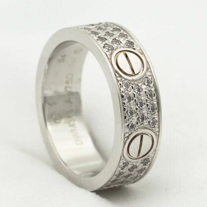[Love Lucky] Liebesring 5,5 mm Diamanten gepflastert