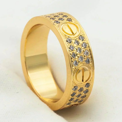 [Love Lucky] Liebesring 5,5 mm Diamanten gepflastert