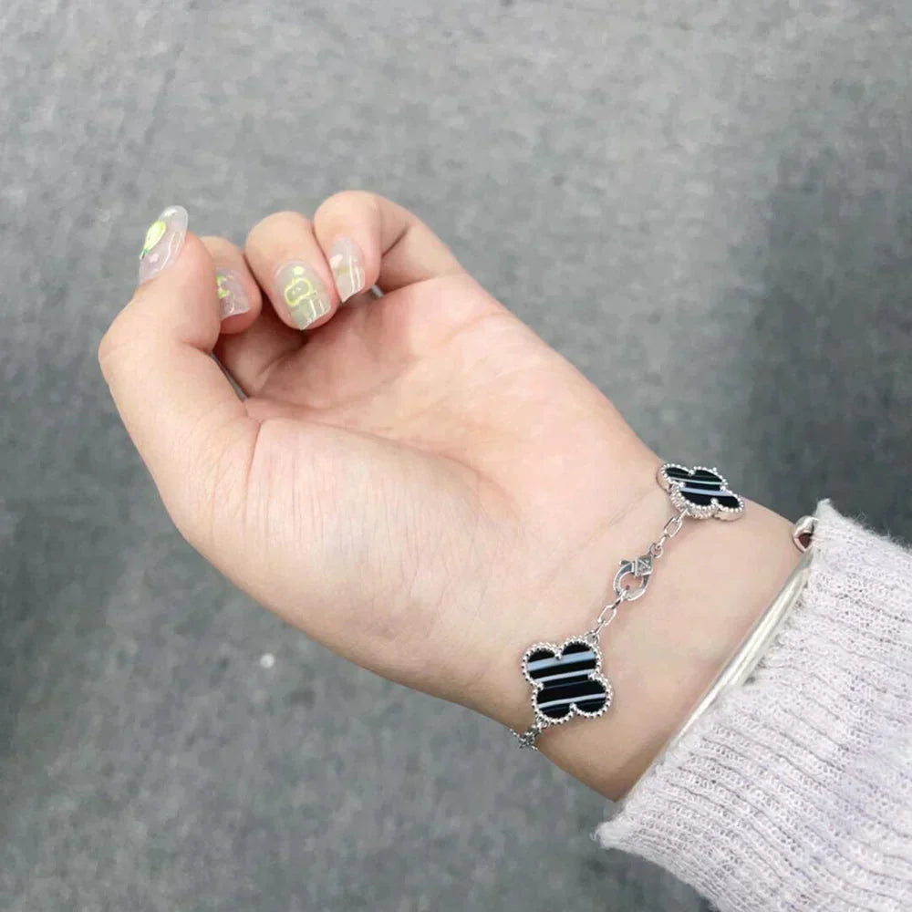 [LoveLucky] Clover 5-Motif & LOVE Unlimited Bracelet Set