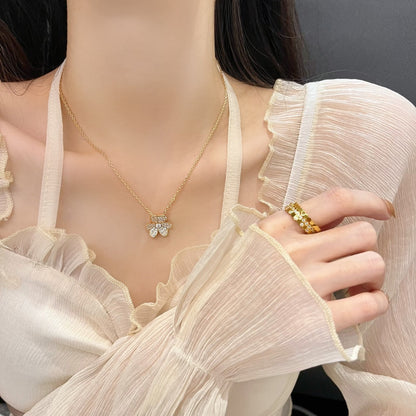 [Love Lucky]COLLIER FLEUR EN DIAMANTS