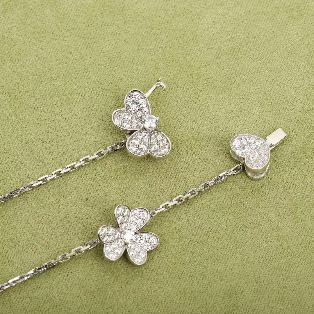 [Love Lucky]COLLIER FRIVOLE 9 FLEURS ARGENT