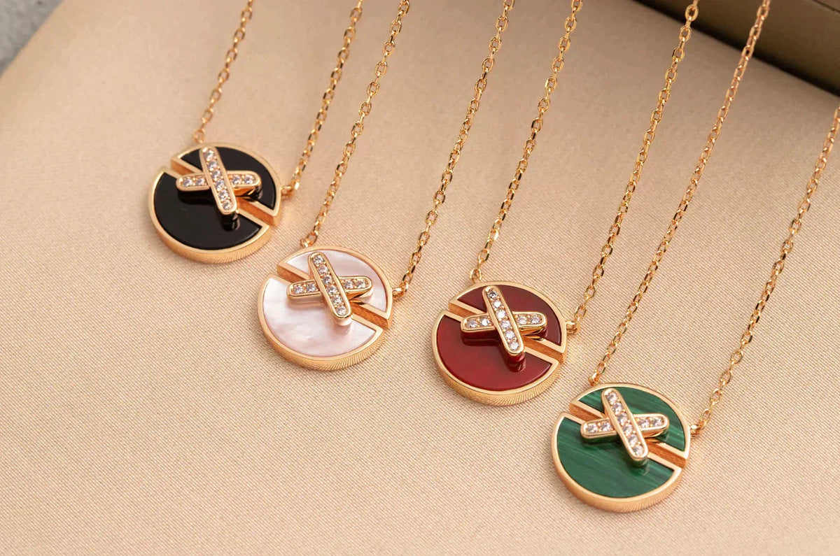 [Love Lucky]COLLIER DIAMANT EN OR ROSE