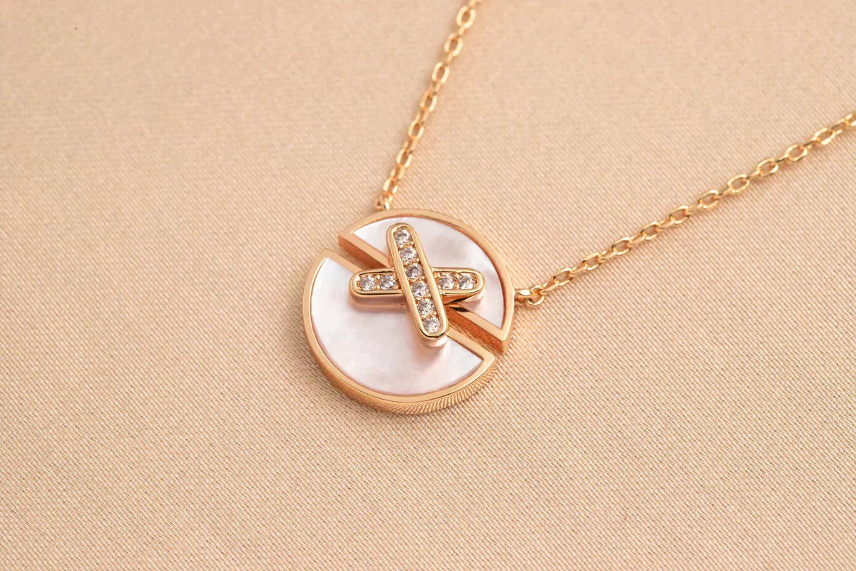 [Love Lucky]COLLIER DIAMANT EN OR ROSE