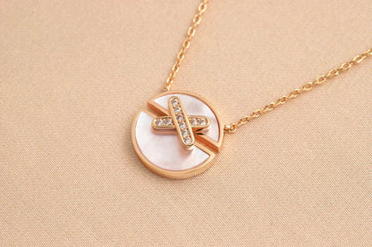 [Love Lucky]COLLIER DIAMANT EN OR ROSE