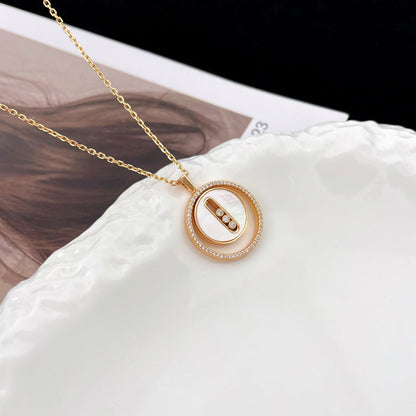 [Love Lucky]LUCKY MOVE MM NACRE BLANCHE DIAMOND NECKLACE