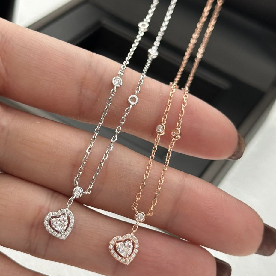 [Love Lucky]COLLAR DE DIAMANTES CORAZÓN DE ALEGRÍA