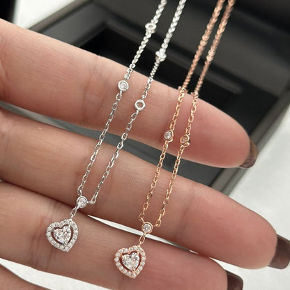 [Love Lucky]COLLAR DE DIAMANTES CORAZÓN DE ALEGRÍA