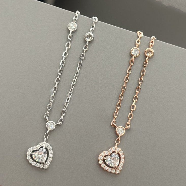 [Love Lucky]COLLAR DE DIAMANTES CORAZÓN DE ALEGRÍA