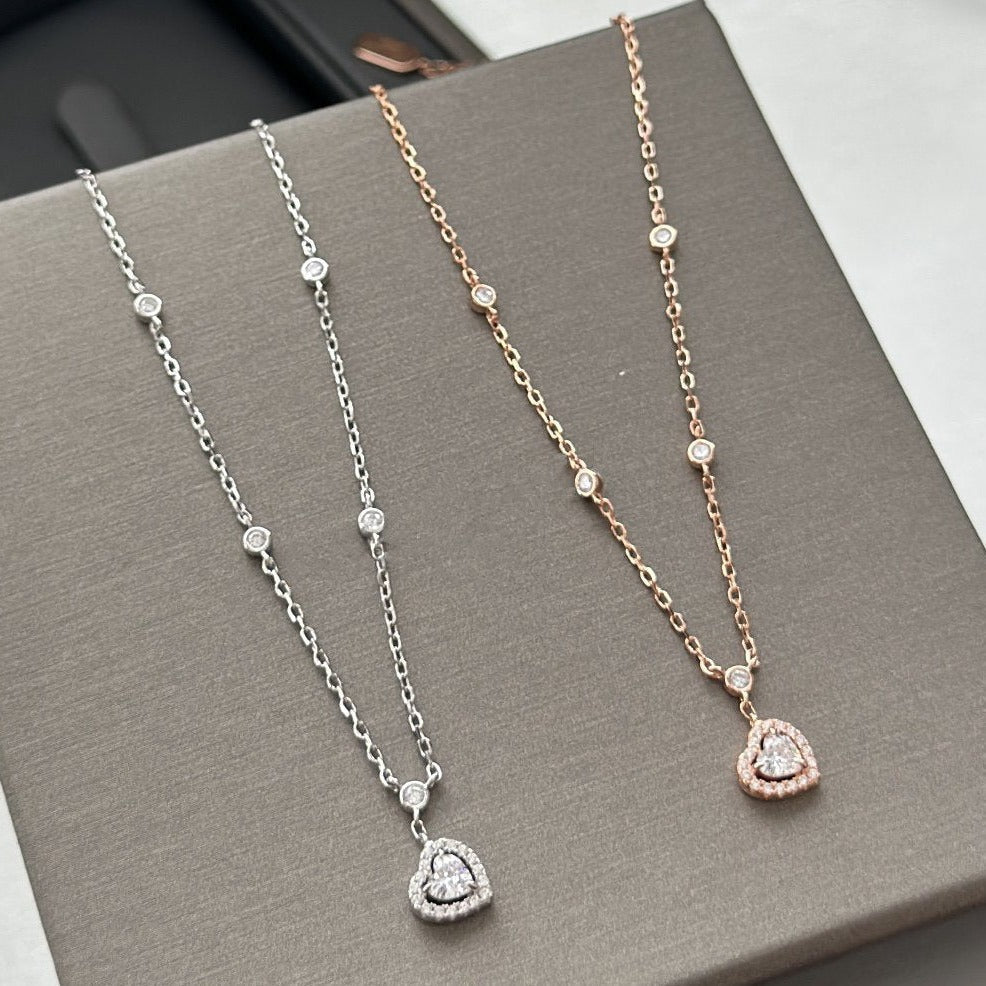 [Love Lucky]COLLAR DE DIAMANTES CORAZÓN DE ALEGRÍA