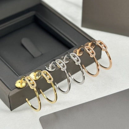 [Love Lucky]CREOLES MOVE UNO PM DIAMOND EARRINGS