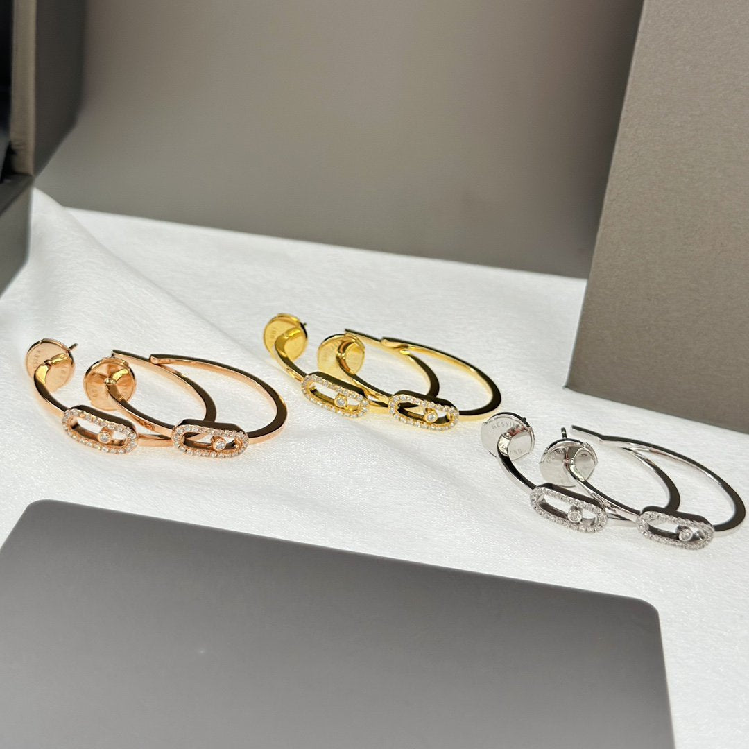 [Love Lucky]CREOLES MOVE UNO PM DIAMOND EARRINGS