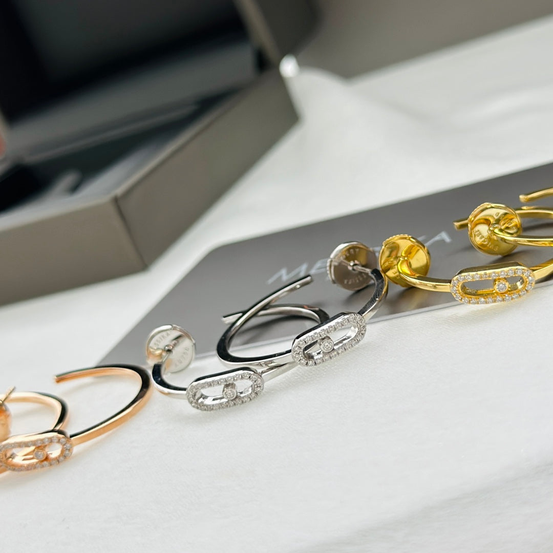 [Love Lucky]CREOLES MOVE UNO PM DIAMOND EARRINGS