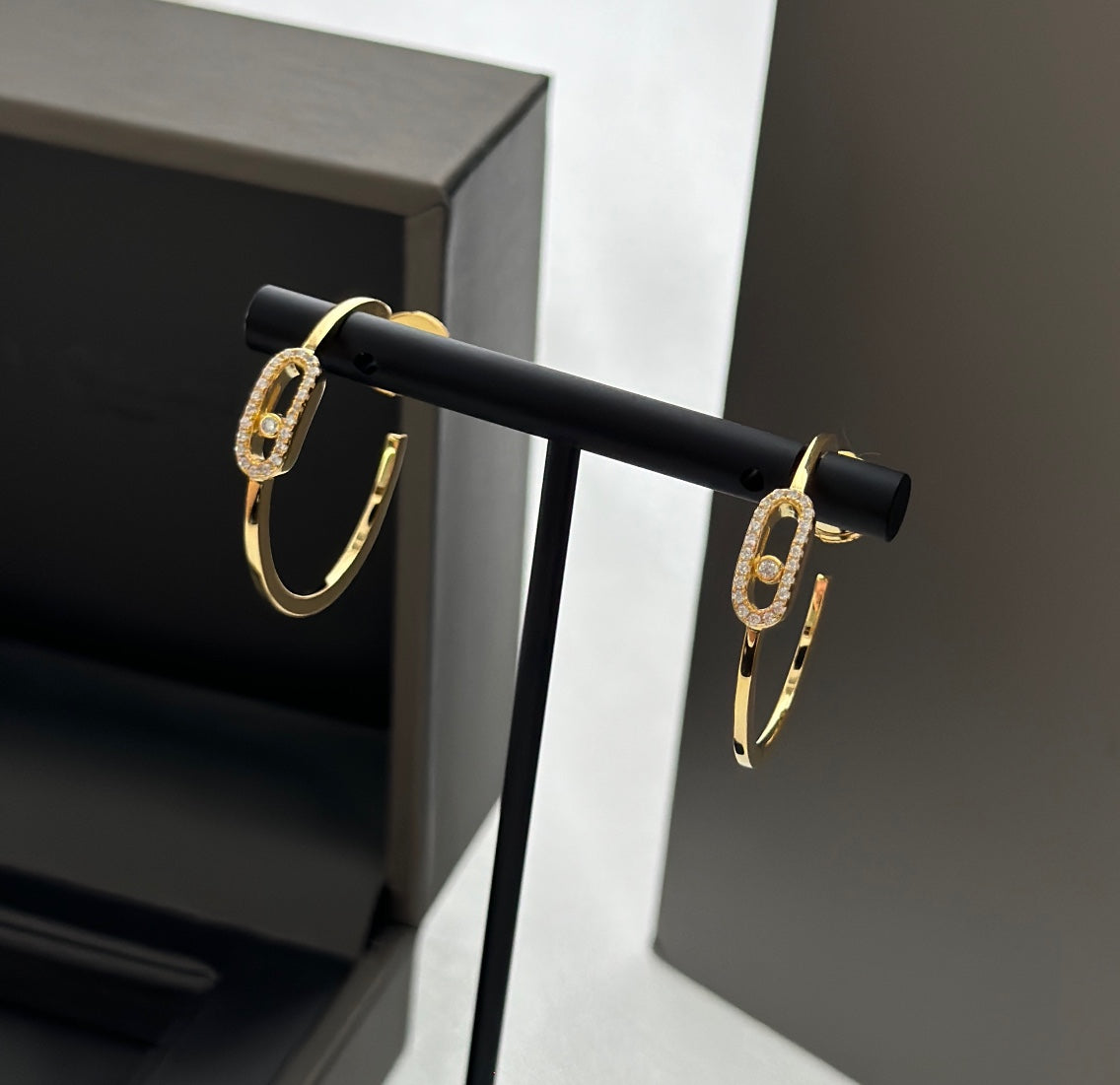 [Love Lucky]CREOLES MOVE UNO PM DIAMOND EARRINGS