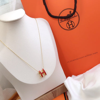 [Love Lucky]HM CLIC 紅琺瑯金項鍊