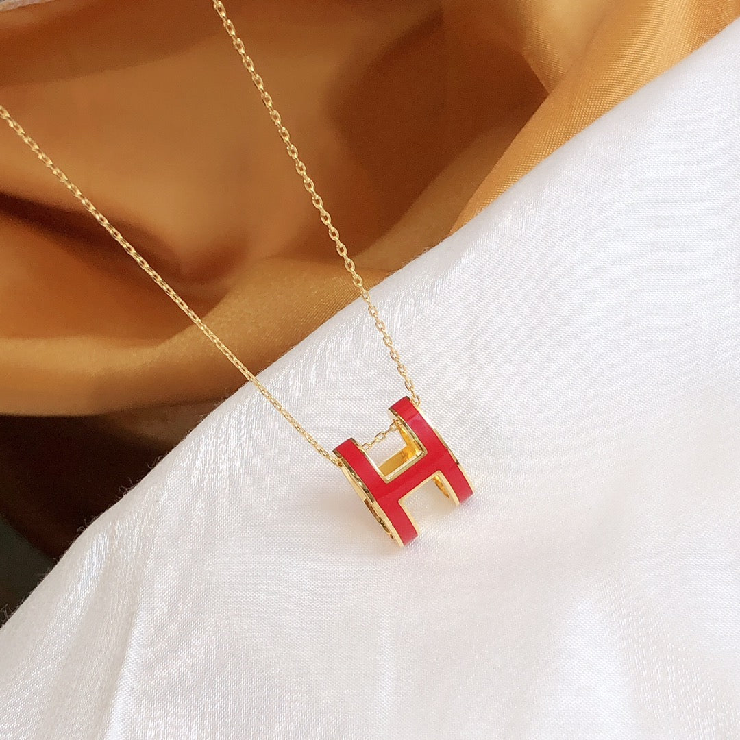 [Love Lucky]HM CLIC 紅琺瑯金項鍊