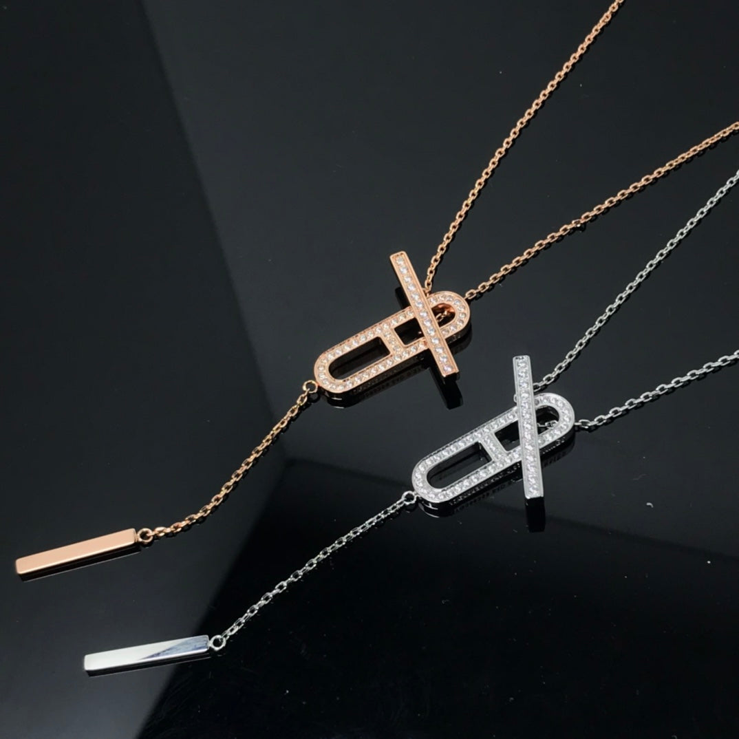 [Love Lucky]HM NECKLACE PLATINUM ROSE GOLD DIAMOND