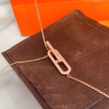 [Love Lucky]HM NECKLACE PLATINUM ROSE GOLD DIAMOND