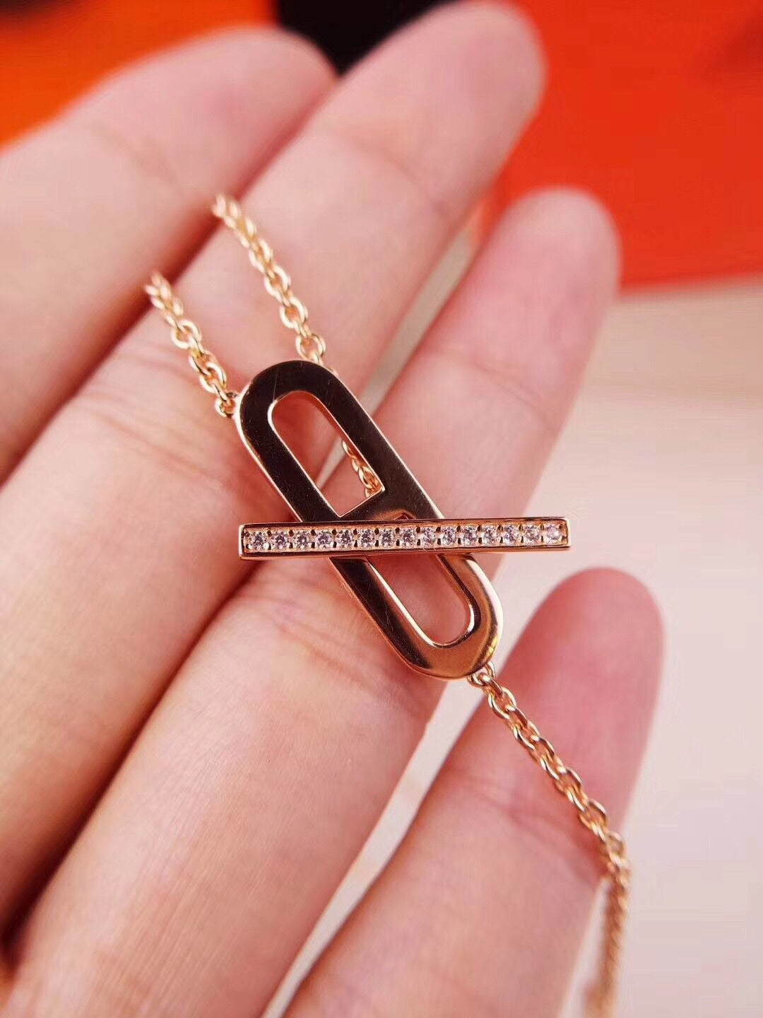 [Love Lucky]HM NECKLACE PLATINUM ROSE GOLD DIAMOND