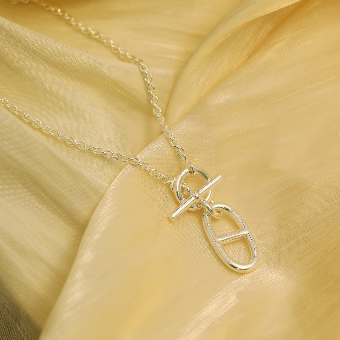 [Love Lucky]COLLANA CON PENDENTE CHAINE D'ANCRE HM IN ARGENTO STERLING
