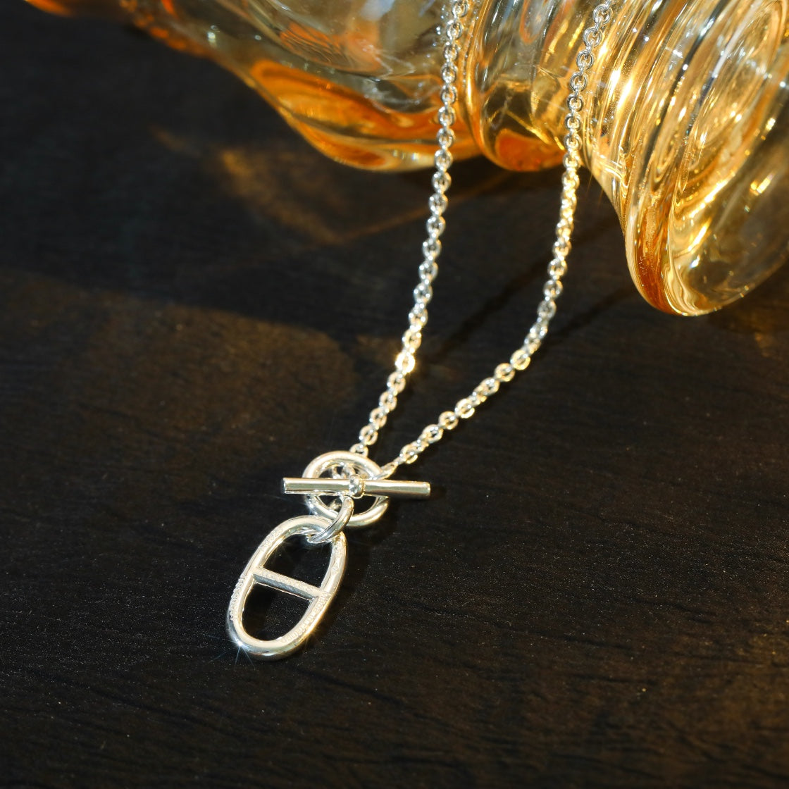 [Love Lucky]COLLANA CON PENDENTE CHAINE D'ANCRE HM IN ARGENTO STERLING