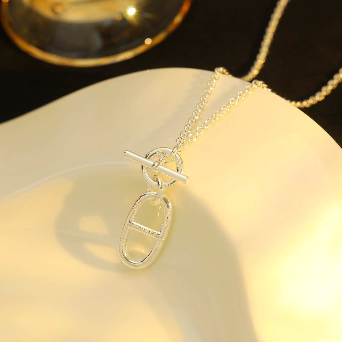[Love Lucky]COLLANA CON PENDENTE CHAINE D'ANCRE HM IN ARGENTO STERLING