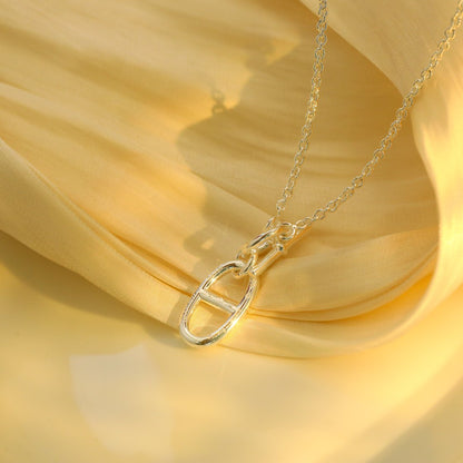 [Love Lucky]COLLANA CON PENDENTE CHAINE D'ANCRE HM IN ARGENTO STERLING