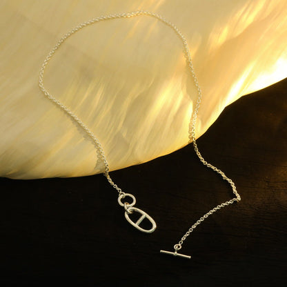 [Love Lucky]COLLANA CON PENDENTE CHAINE D'ANCRE HM IN ARGENTO STERLING