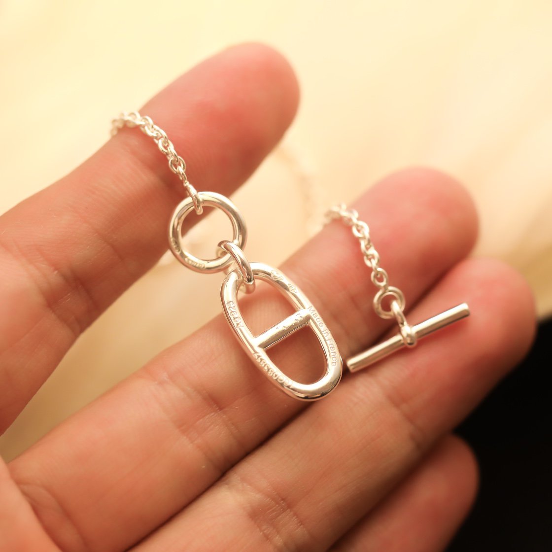 [Love Lucky]COLLANA CON PENDENTE CHAINE D'ANCRE HM IN ARGENTO STERLING