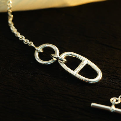 [Love Lucky]COLLANA CON PENDENTE CHAINE D'ANCRE HM IN ARGENTO STERLING