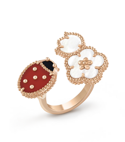 [Love Lucky]ANELLO LUCKY 3 MOTIVI IN ORO ROSA