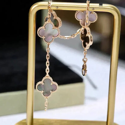 [Love Lucky] CLOVER 5 MOTIF GRAY MOP BRACELET COLLECTION