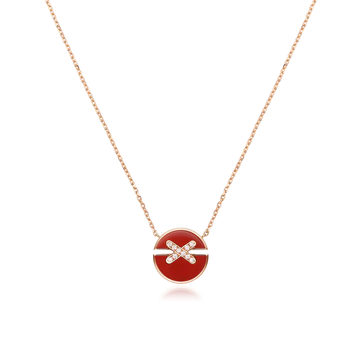 [Love Lucky]JEUX DE ROSE GOLD DIAMOND NECKLACE