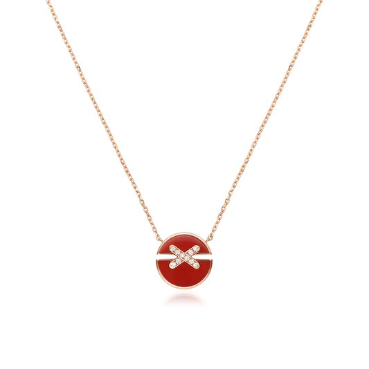 [Love Lucky]JEUX DE ROSE GOLD DIAMOND NECKLACE