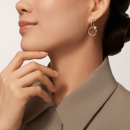 [Love Lucky]JUSTE HALF DIAMOND DOUBLE EARRINGS