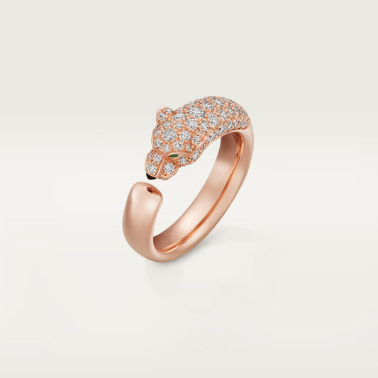 [Love Lucky]PANTHERE HALF DIAMOND SMALL RING