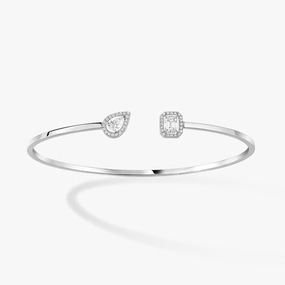 [Love Lucky]JONC FLEX MY TWIN TOI & MOI SILVER DIAMOND BRACELET