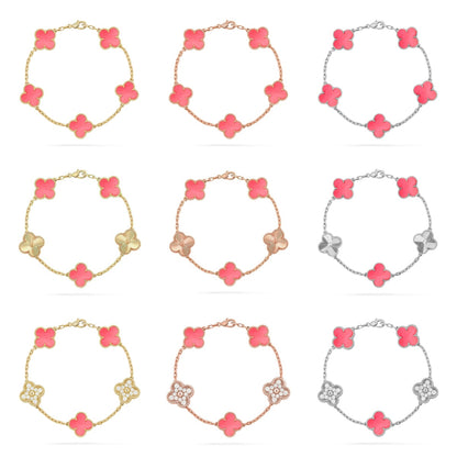[Love Lucky] CLOVER 5 MOTIFS  PINK MOP BRACELET COLLECTION